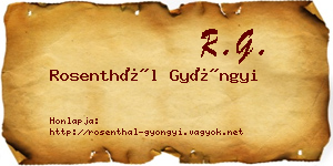 Rosenthál Gyöngyi névjegykártya